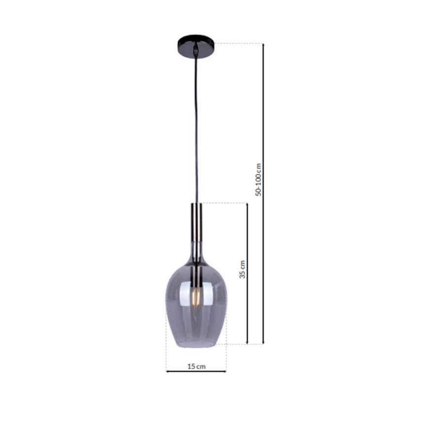 Suspension filaire LUGANO 1xE14/40W/230V gris