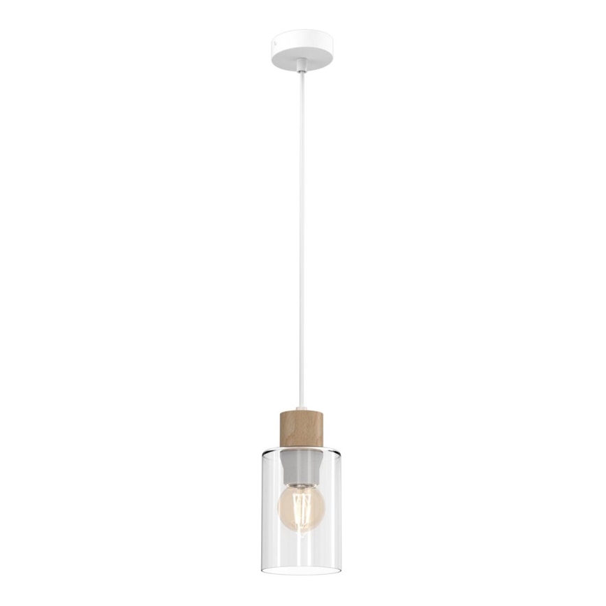 Suspension filaire MADERA 1xE27/60W/230V blanc/bois