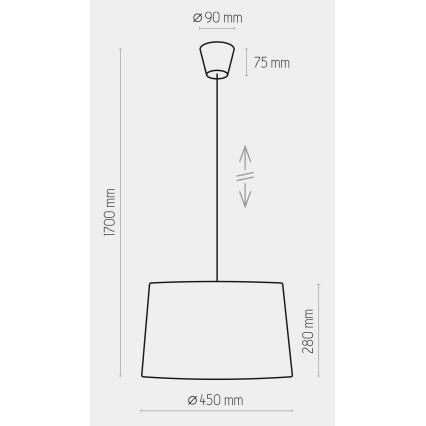 Suspension filaire MAJA 1xE27/25W/230V blanche