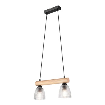 Suspension filaire MARGIT 2xE27/60W/230V hêtre