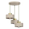 Suspension filaire MARTI 3xE27/15W/230V beige/doré