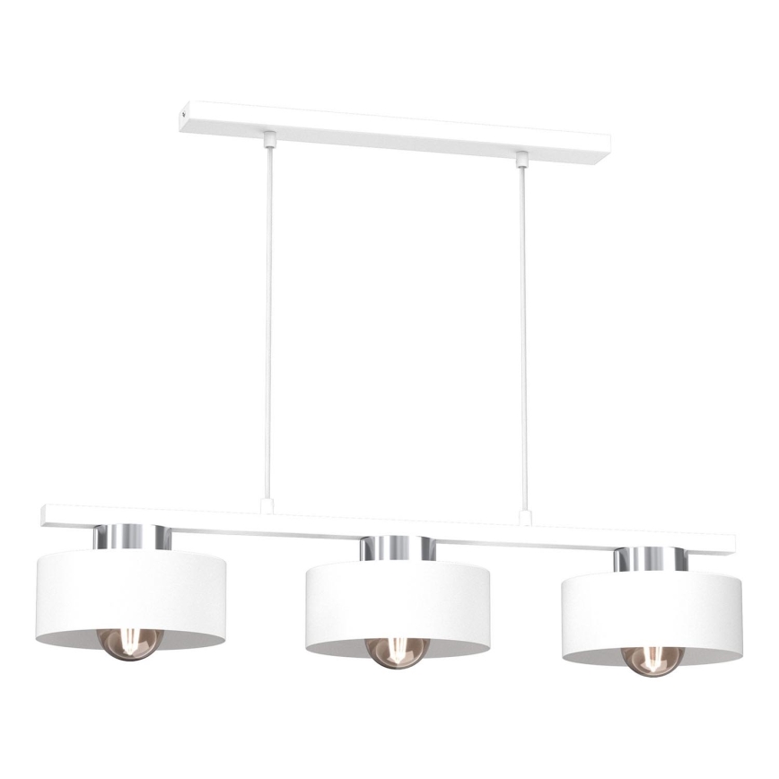 Suspension filaire MARTI 3xE27/15W/230V blanc/chrome brillant