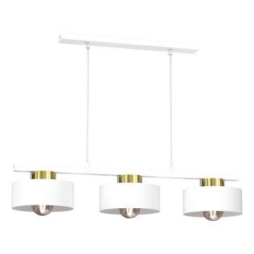 Suspension filaire MARTI 3xE27/15W/230V blanc/doré