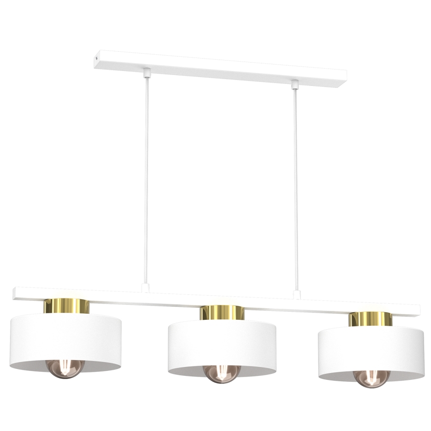 Suspension filaire MARTI 3xE27/15W/230V blanc/doré