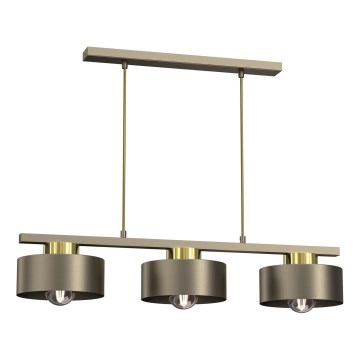 Suspension filaire MARTI 3xE27/15W/230V laiton/doré