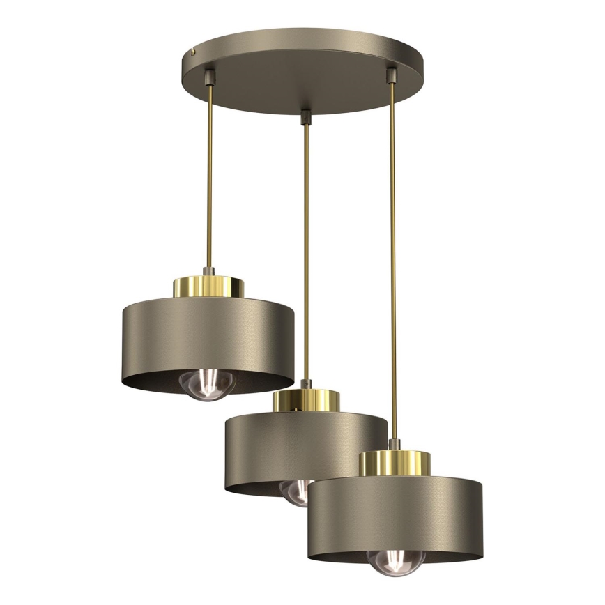 Suspension filaire MARTI 3xE27/15W/230V laiton/doré