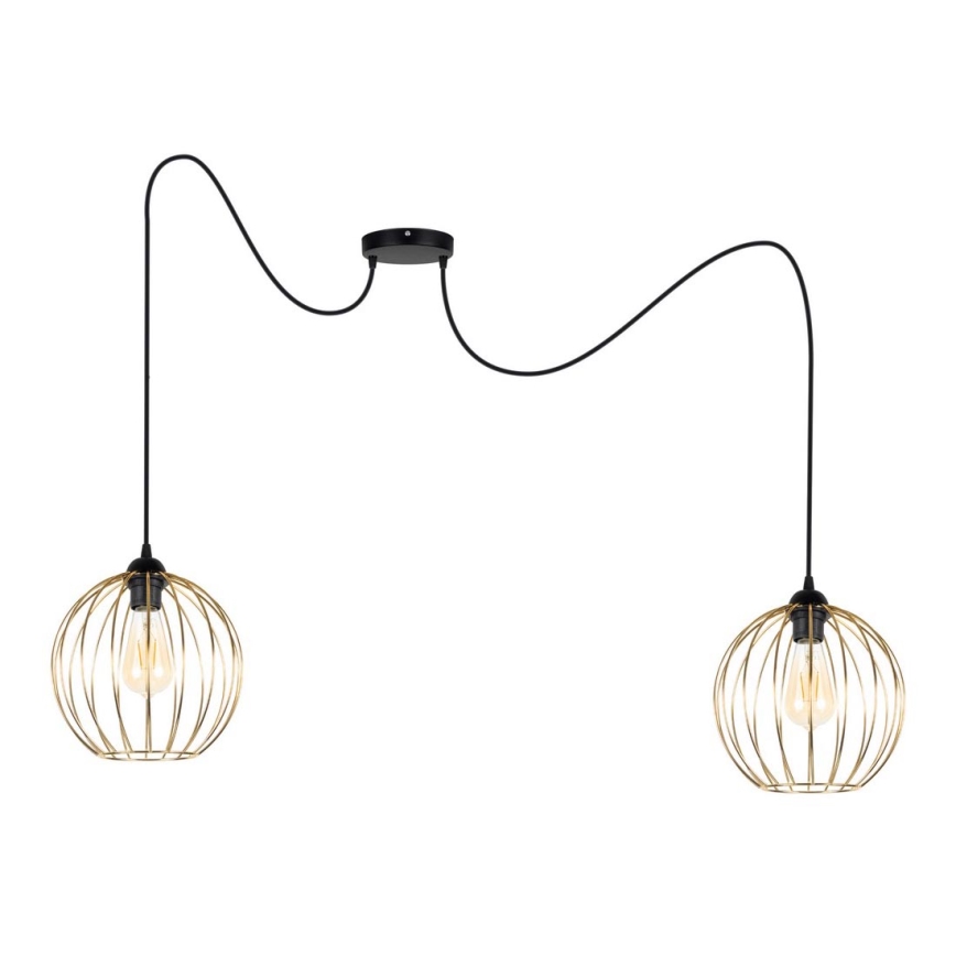 Suspension filaire MATT 2xE27/60W/230V araignée noir/doré