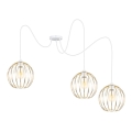 Suspension filaire MATT 3xE27/60W/230V araignée blanc/doré
