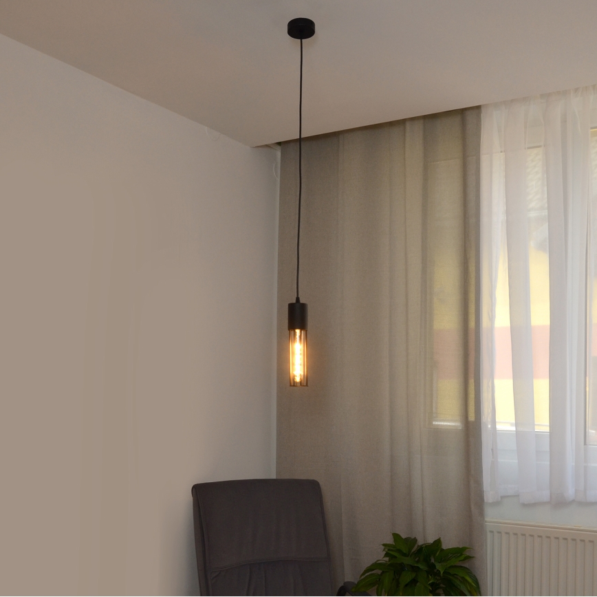 Suspension filaire MELODY 1xE27/15W/230V noir