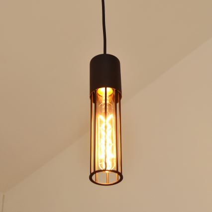 Suspension filaire MELODY 2xE27/15W/230V noir
