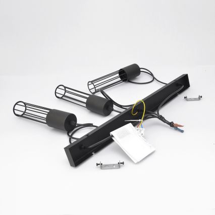 Suspension filaire MELODY 3xE27/15W/230V noir