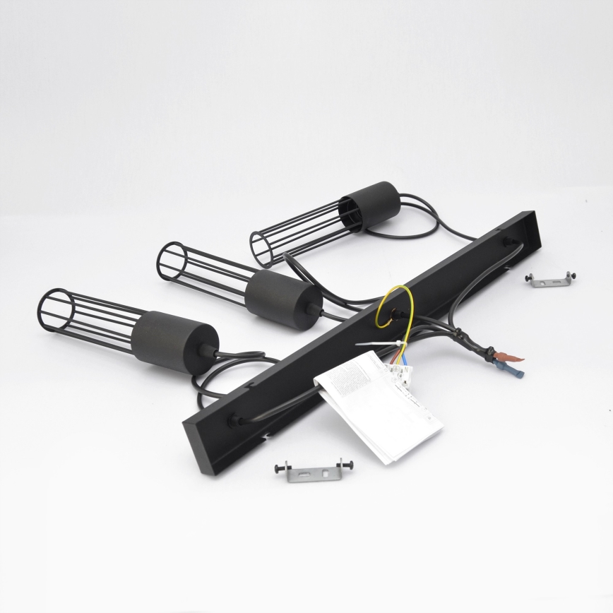 Suspension filaire MELODY 3xE27/15W/230V noir