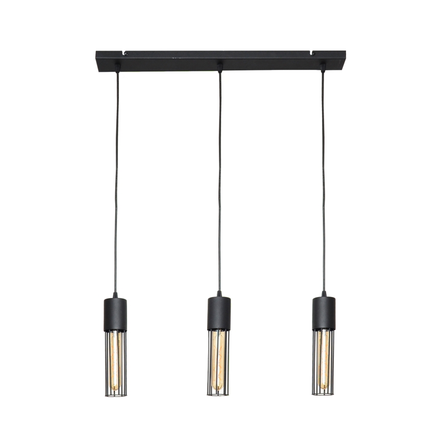 Suspension filaire MELODY 3xE27/15W/230V noir