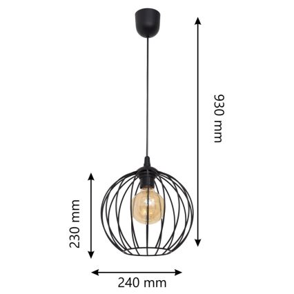 Suspension filaire MERCURE 1xE27/15W/230V