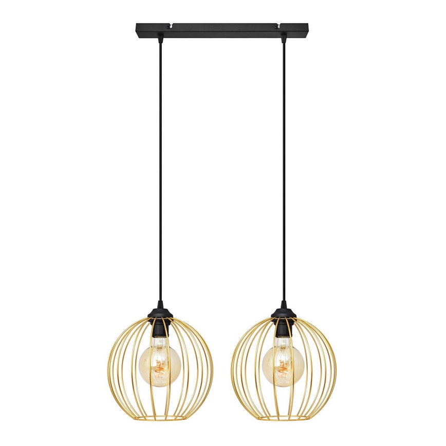 Suspension filaire MERCURE 2xE27/15W/230V doré/noir