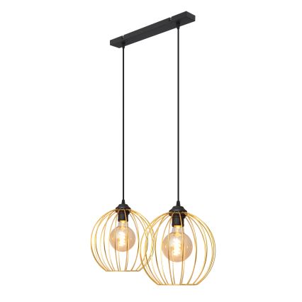 Suspension filaire MERCURE 2xE27/15W/230V doré/noir