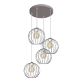Suspension filaire MERCURE 4xE27/15W/230V grise