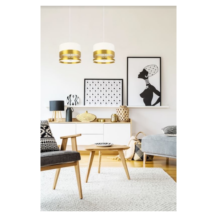 Suspension filaire MILO 2xE27/60W/230V dorée