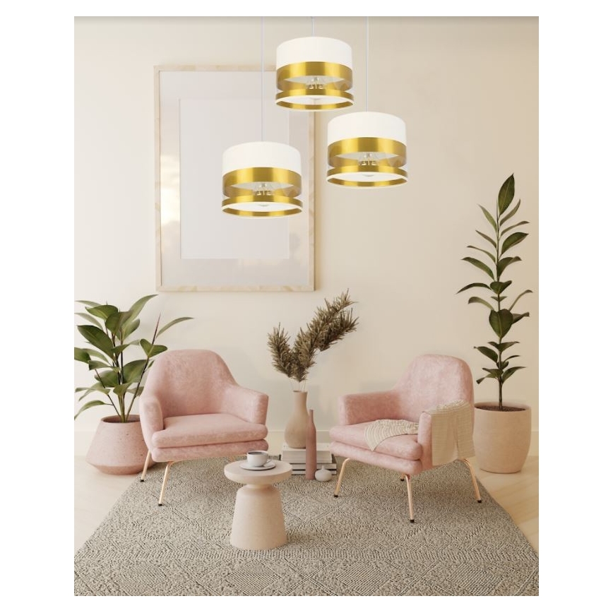 Suspension filaire MILO 3xE27/60W/230V dorée