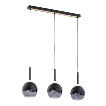 Suspension filaire MILTONA 3xE27/60W/230V noir/gris