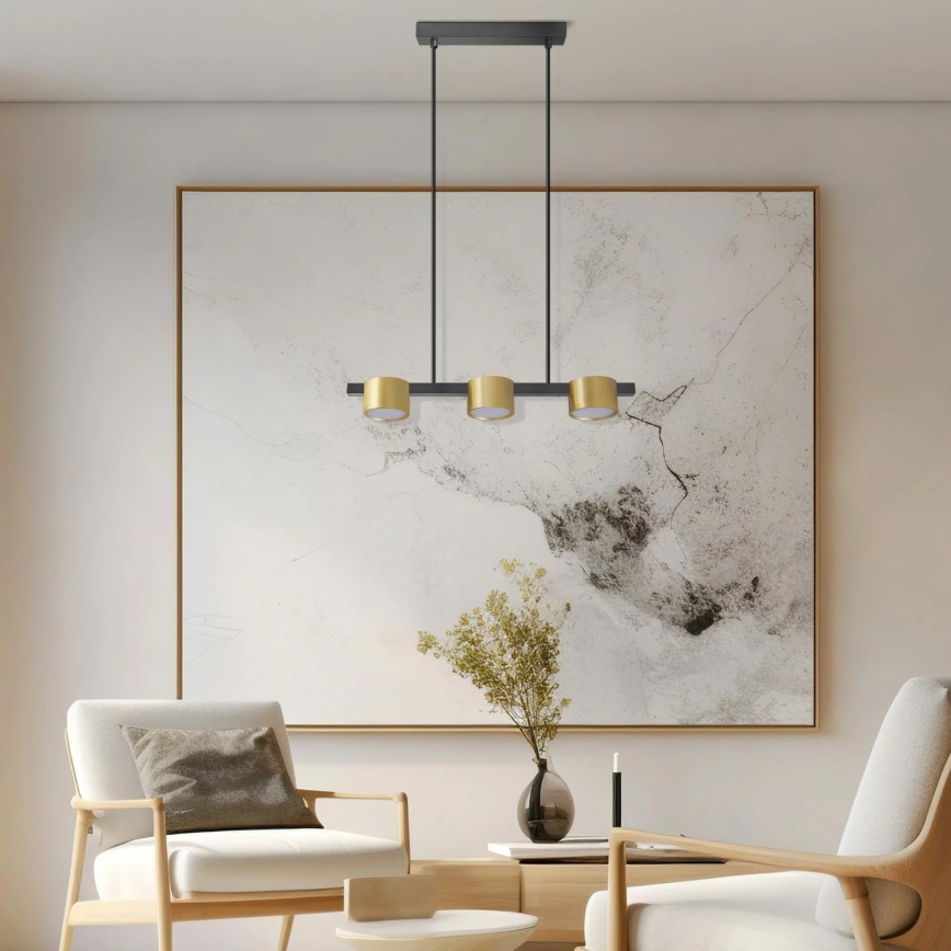 Suspension filaire MIRELLA 3xGX53/6W/230V doré/noir