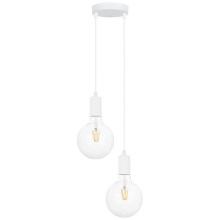 Suspension filaire MIROS 2xE27/60W/230V rond blanc