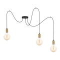 Suspension filaire MIROS 3xE27/60W/230V araignée noir/doré