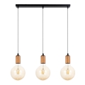 Suspension filaire MIROS 3xE27/60W/230V noir/cuivre