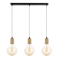 Suspension filaire MIROS 3xE27/60W/230V noir/doré