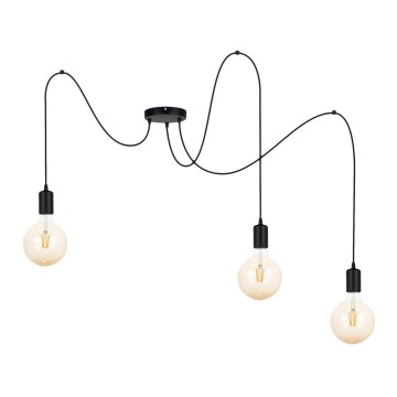 Suspension filaire MIROS 3xE27/60W/230V noire