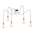 Suspension filaire MIROS 5xE27/60W/230V araignée noir/cuivre