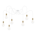 Suspension filaire MIROS 7xE27/60W/230V araignée blanc/doré