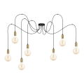 Suspension filaire MIROS 7xE27/60W/230V araignée noir/doré