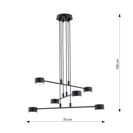 Suspension filaire MODUS 6xGX53/10W/230V noir
