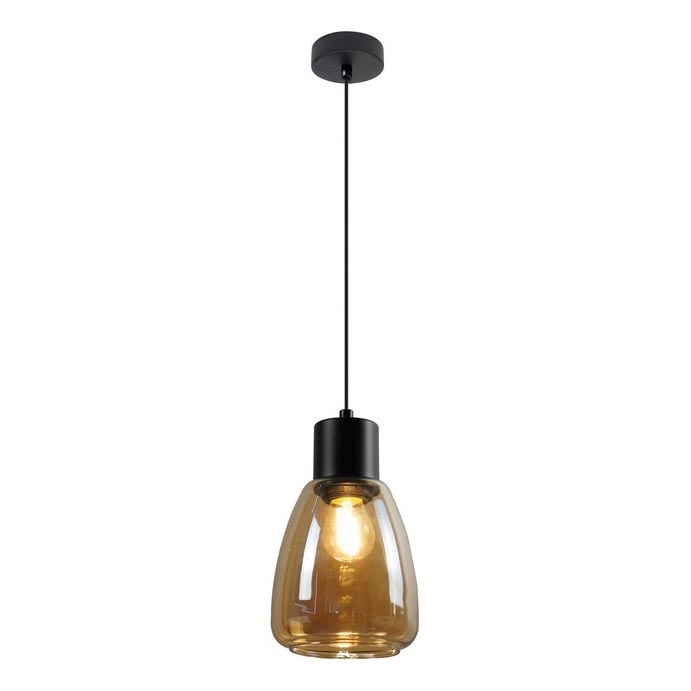 Suspension filaire MOLDO 1xE27/40W/230V noir/fumé beige
