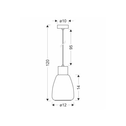 Suspension filaire MOLDO 1xE27/40W/230V noir/fumé beige