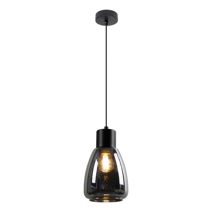 Suspension filaire MOLDO 1xE27/40W/230V noir/fumé noir