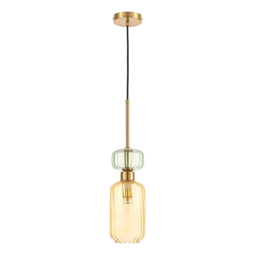 Suspension filaire MOLLY 1xE14/40W/230V d. 12 cm doré/orange/vert