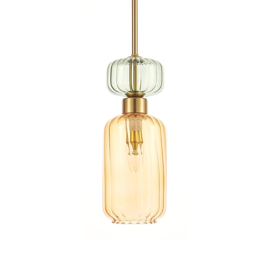 Suspension filaire MOLLY 1xE14/40W/230V d. 12 cm doré/orange/vert