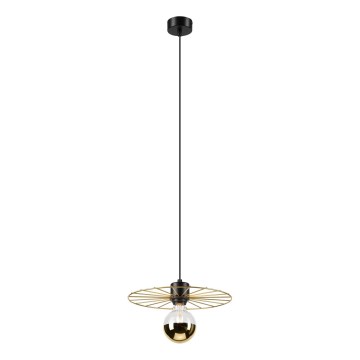 Suspension filaire MONTANA 1xE27/15W/230V d. 30 cm doré/noir