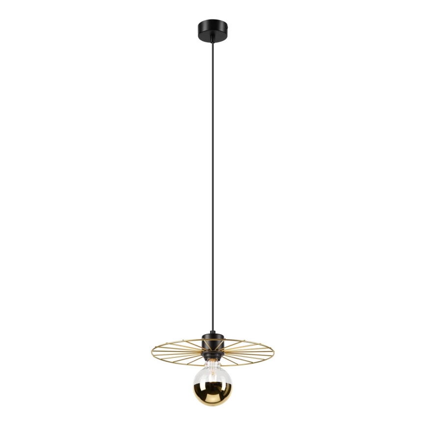 Suspension filaire MONTANA 1xE27/15W/230V d. 30 cm doré/noir