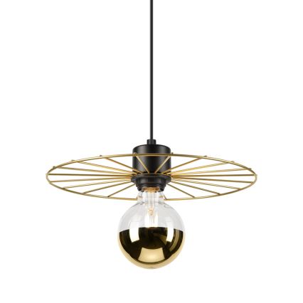 Suspension filaire MONTANA 1xE27/15W/230V d. 30 cm doré/noir