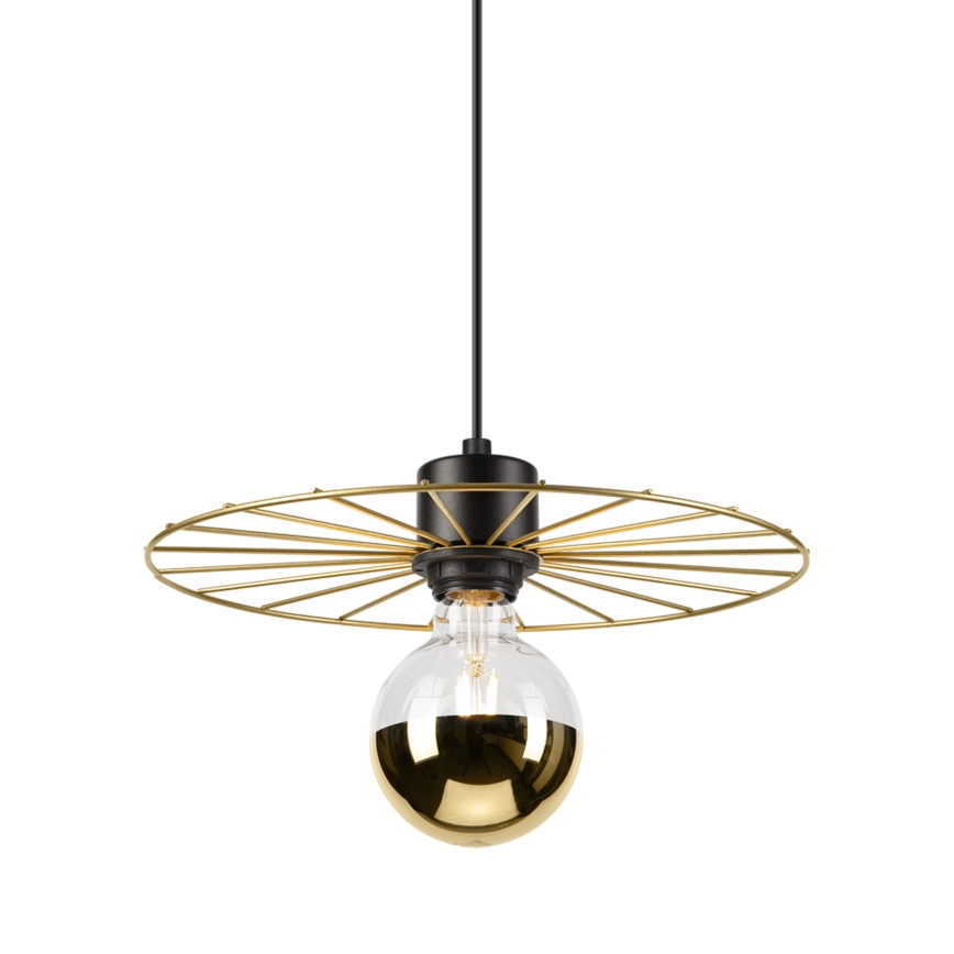 Suspension filaire MONTANA 1xE27/15W/230V d. 30 cm doré/noir