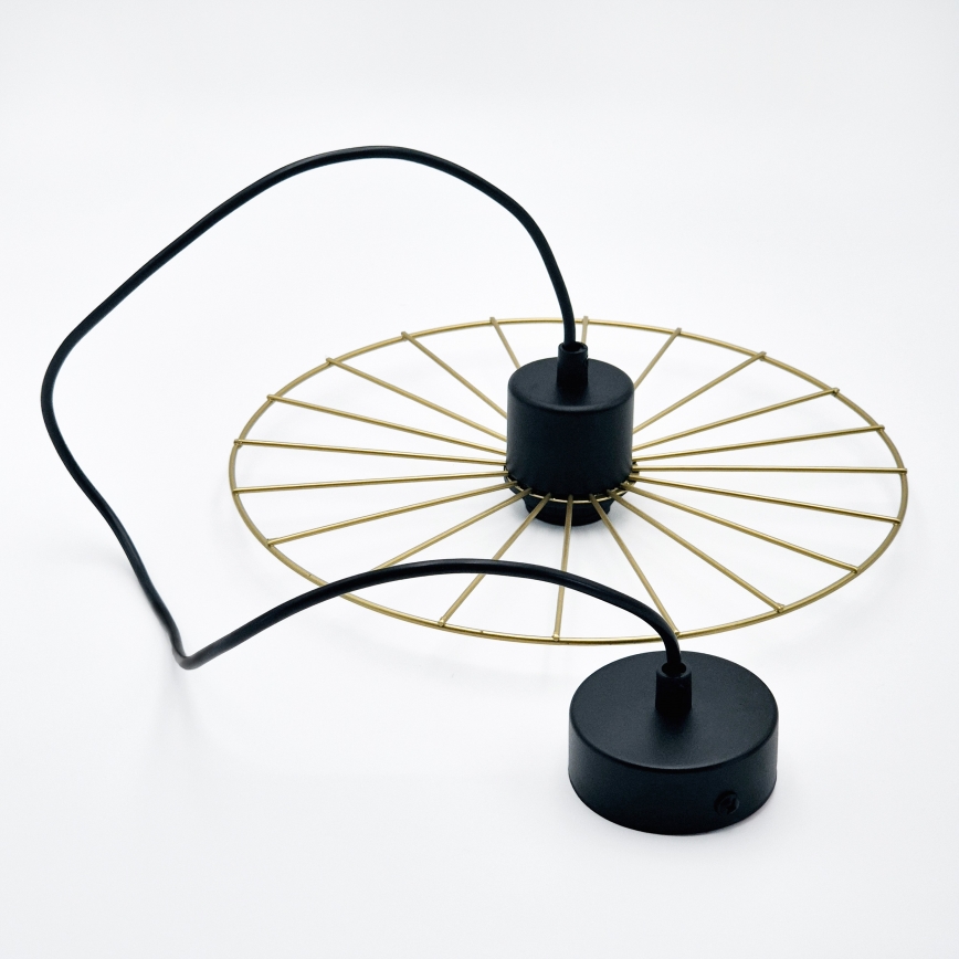 Suspension filaire MONTANA 1xE27/15W/230V d. 30 cm doré/noir