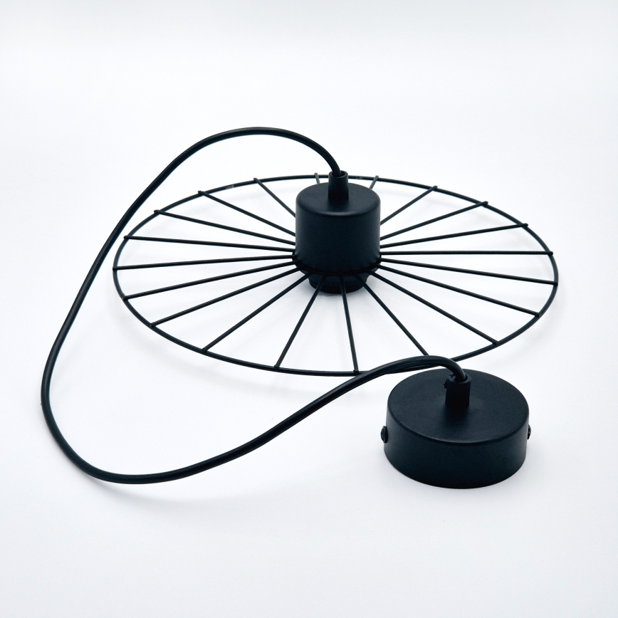 Suspension filaire MONTANA 1xE27/15W/230V d. 30 cm noir