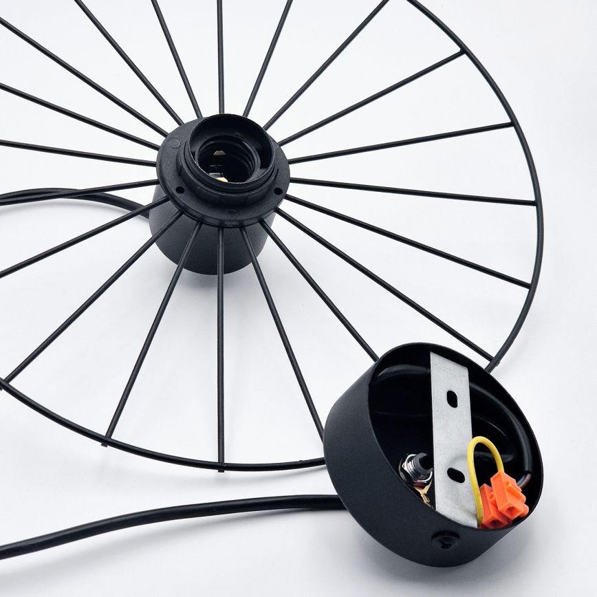 Suspension filaire MONTANA 1xE27/15W/230V d. 30 cm noir