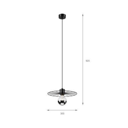 Suspension filaire MONTANA 1xE27/15W/230V d. 30 cm noir
