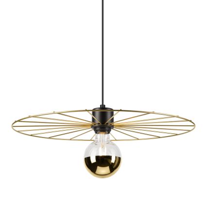 Suspension filaire MONTANA 1xE27/15W/230V d. 45 cm doré/noir