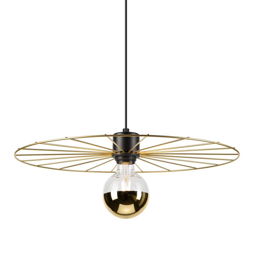 Suspension filaire MONTANA 1xE27/15W/230V d. 45 cm doré/noir
