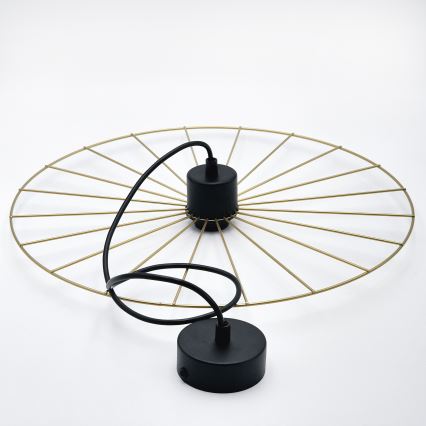 Suspension filaire MONTANA 1xE27/15W/230V d. 45 cm doré/noir